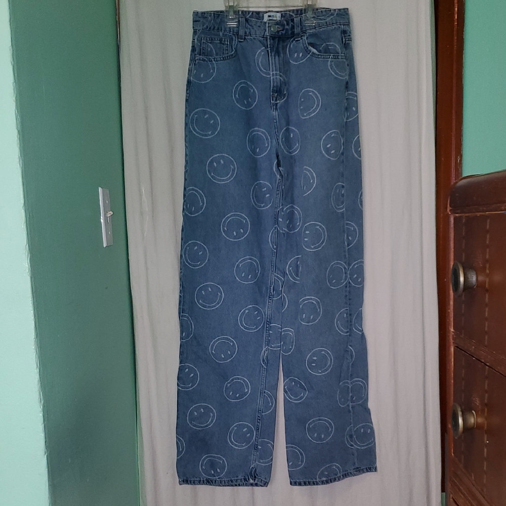 Smiley X H&M Smiley Face Wide Leg Jeans